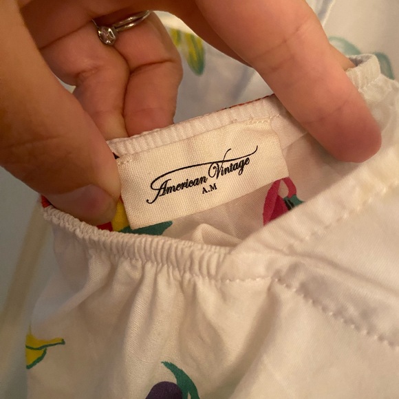 American Vintage White Fruit-Print Sundress with Multicolor Fruit - Picture 3 of 4